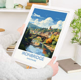 Ironbridge Travel Print, Travel Poster of Ironbridge, England, Shropshire Art, Ironbridge Art Lovers Gift, Wall Art Print NQ Media Designs