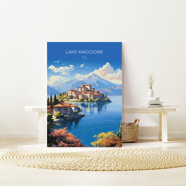 Lake Maggiore Travel Print Wall Art, Travel Poster of Lake Maggiore, Lake Maggiore Art Lovers Gift, Italy, Italian Lakes Art Gift
