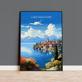 Lake Maggiore Travel Poster Wall Art, Travel Print of Lake Maggiore, Lake Maggiore Art Lovers Gift, Italy, Italian Lakes Art Gift NQ Media Designs