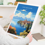 Lake Maggiore Travel Poster Wall Art, Travel Print of Lake Maggiore, Lake Maggiore Art Lovers Gift, Italy, Italian Lakes Art Gift NQ Media Designs