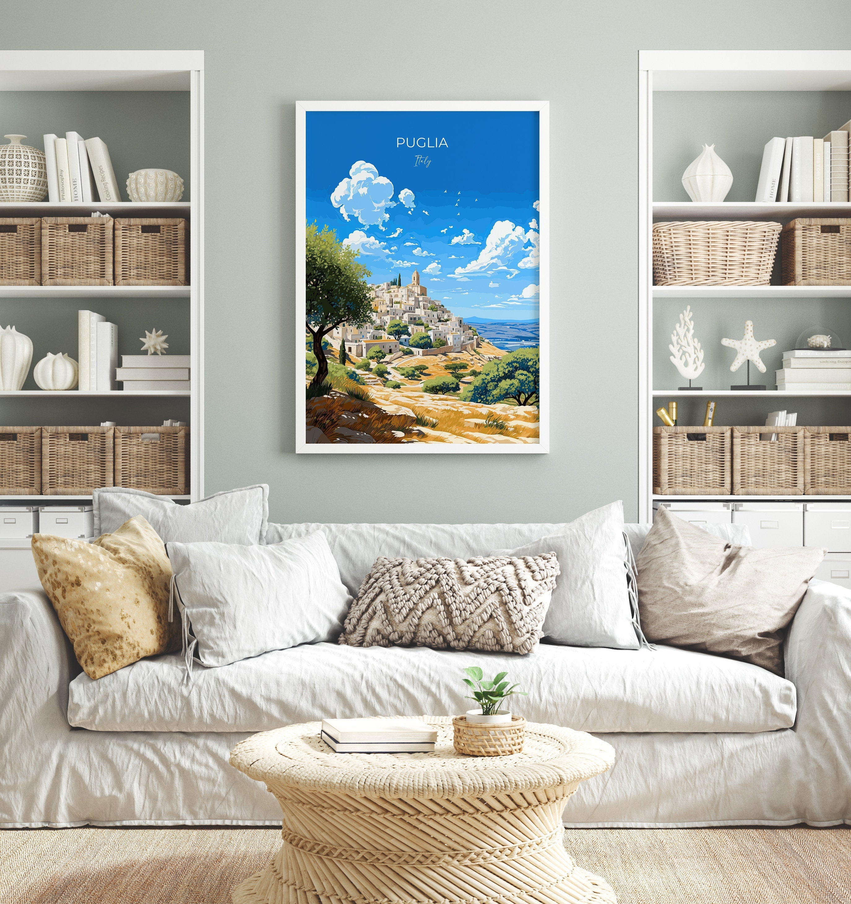 Puglia Travel Poster Wall Art, Travel Print of Puglia, Puglia Art Lovers Gift, Italy, Italy Art Gift NQ Media Designs