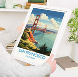 San Francisco Travel Print, Travel Poster of San Francisco, California, San Francisco Art Lovers Gift, USA Gift, Wall Art Print NQ Media Designs