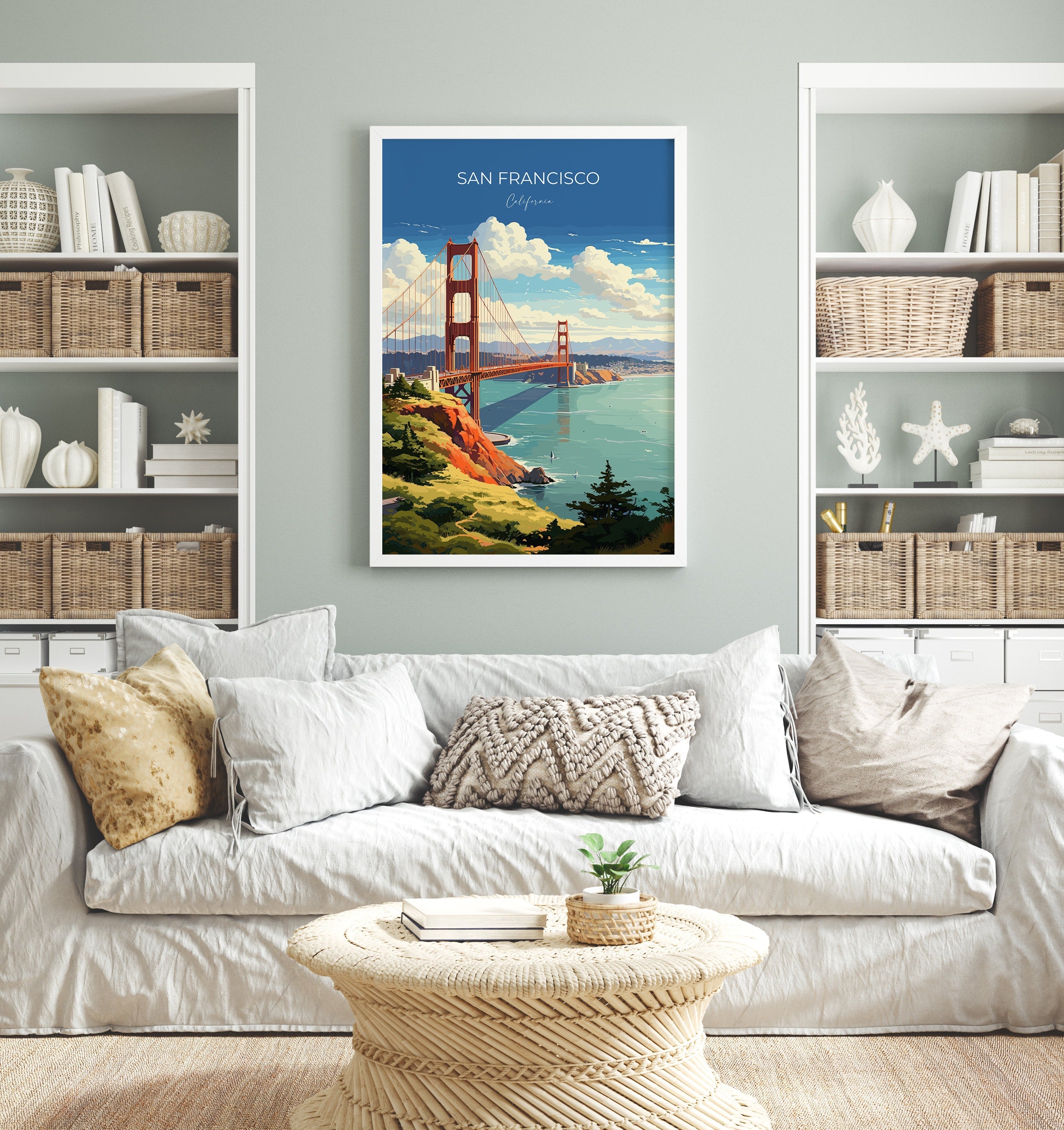 San Francisco Travel Print, Travel Poster of San Francisco, California, San Francisco Art Lovers Gift, USA Gift, Wall Art Print NQ Media Designs