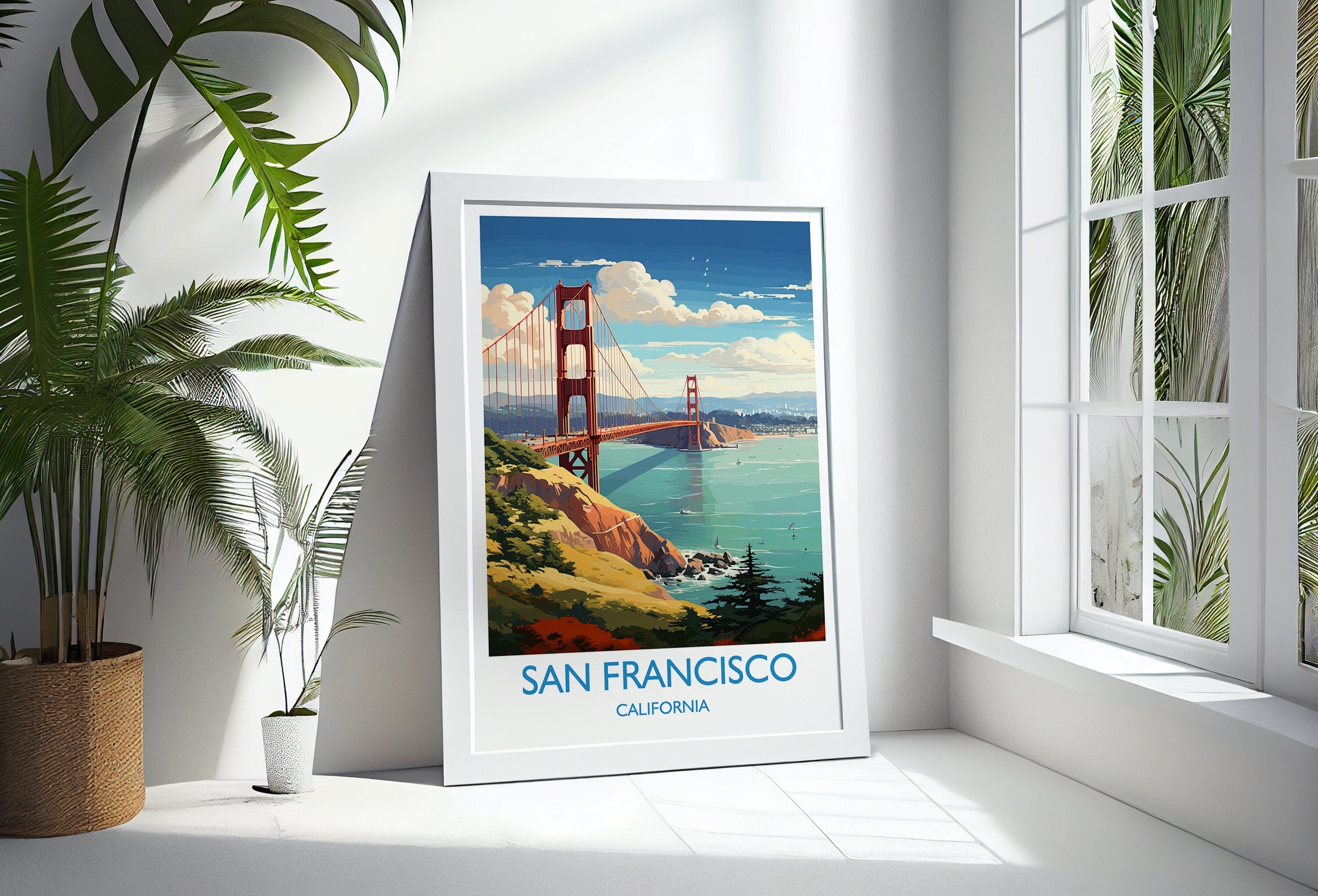 San Francisco Travel Poster, Travel Print of San Francisco, California, San Francisco Art Lovers Gift, USA Gift, Wall Art Print NQ Media Designs