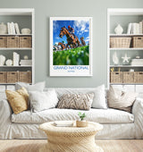 Grand National Travel Poster Wall Art, Travel Print of Aintree, Merseyside, England, Grand National Horse Race Art Gift, England Art Gift NQ Media Designs