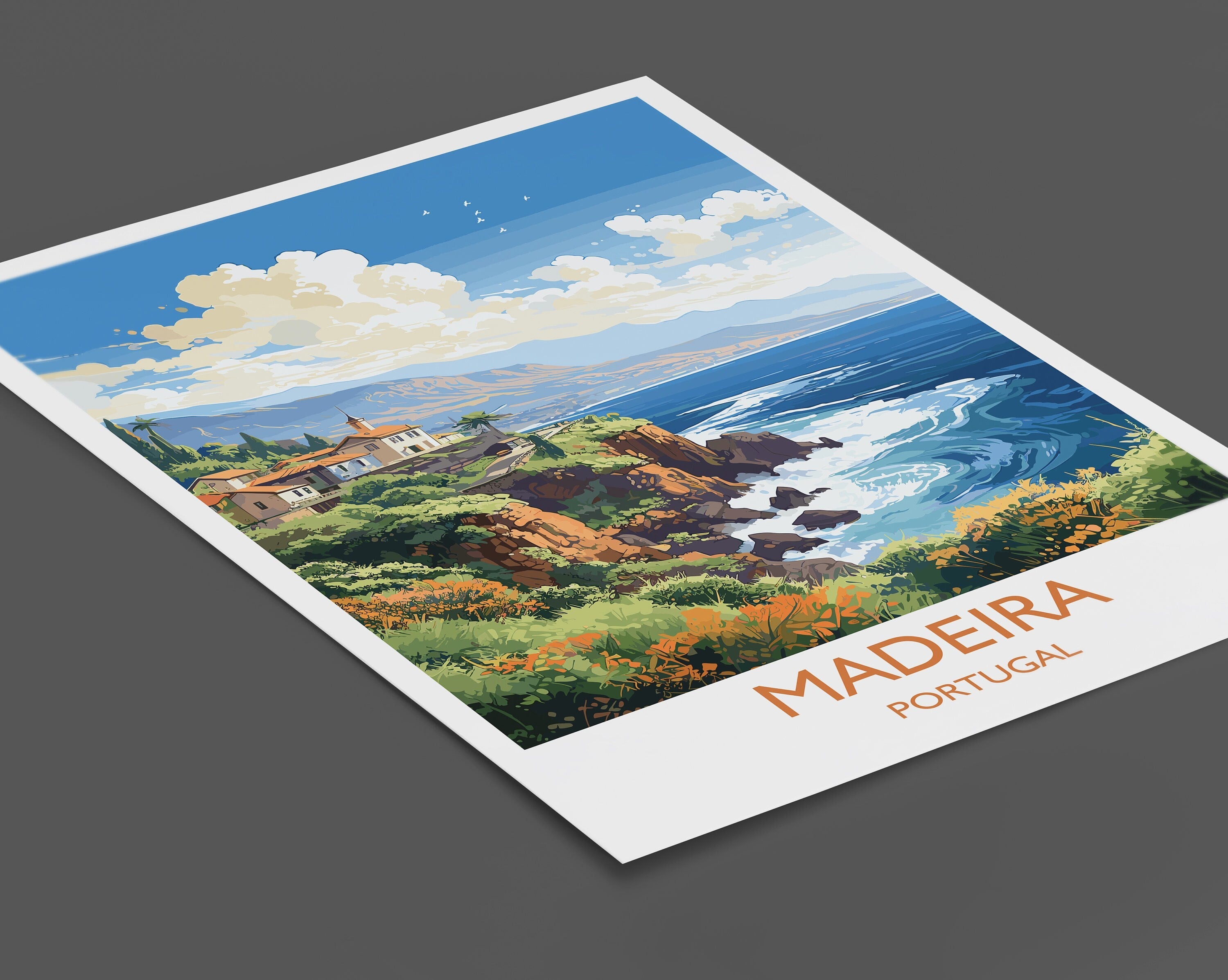 Madeira Travel Print Wall Art, Travel Poster of Madeira , Madeira Art Print, Portugal Wall Print, Madeira Art Lovers Gift NQ Media Designs