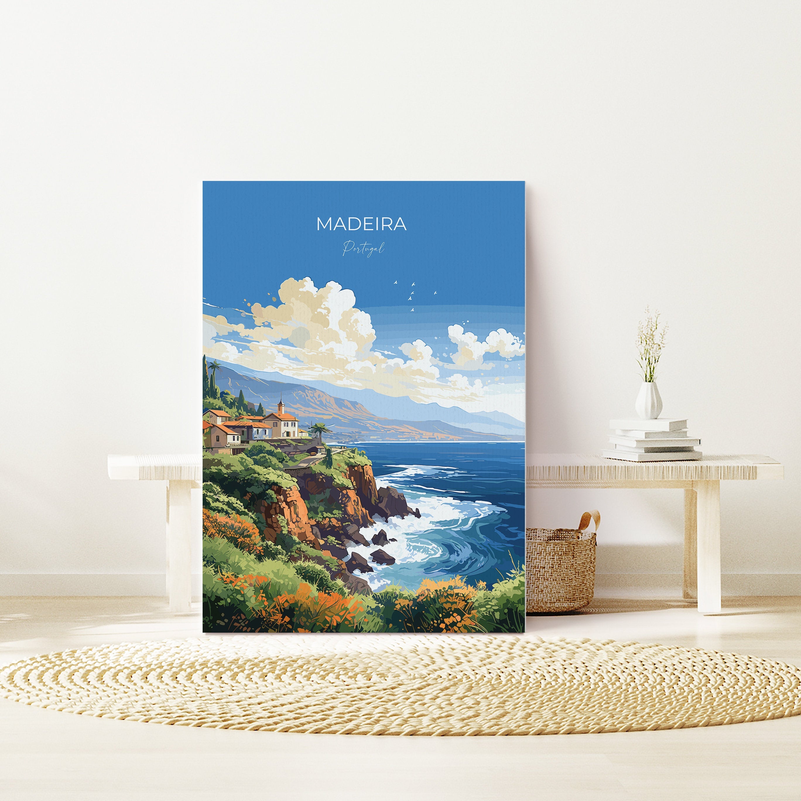 Madeira Travel Poster Wall Art, Travel Print of Madeira , Madeira Art Print, Portugal Wall Print, Madeira Art Lovers Gift NQ Media Designs