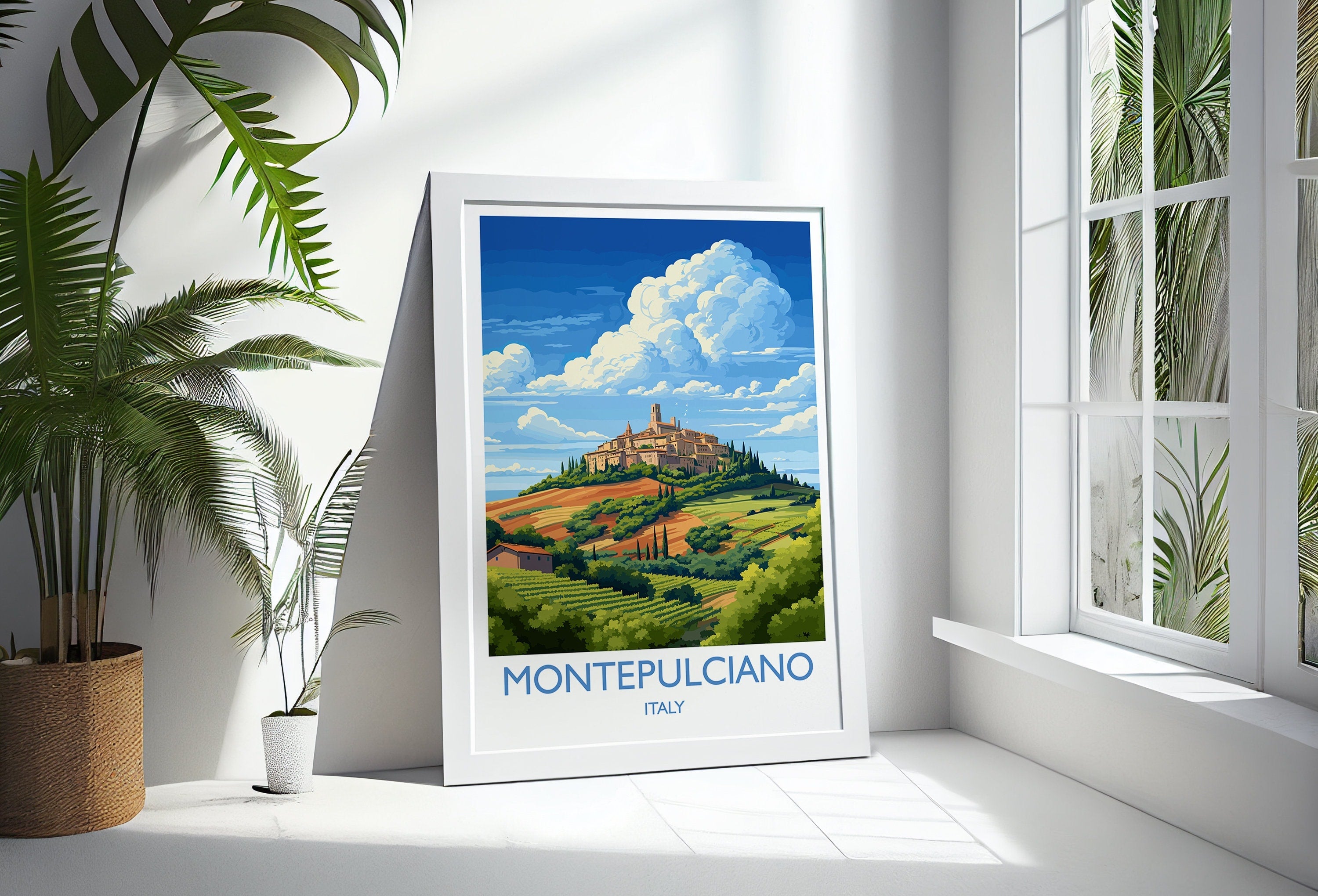 Montepulciano Travel Print Wall Art, Travel Poster of Montepulciano, Montepulciano Art Lovers Gift, Italy, Italy Art Gift NQ Media Designs