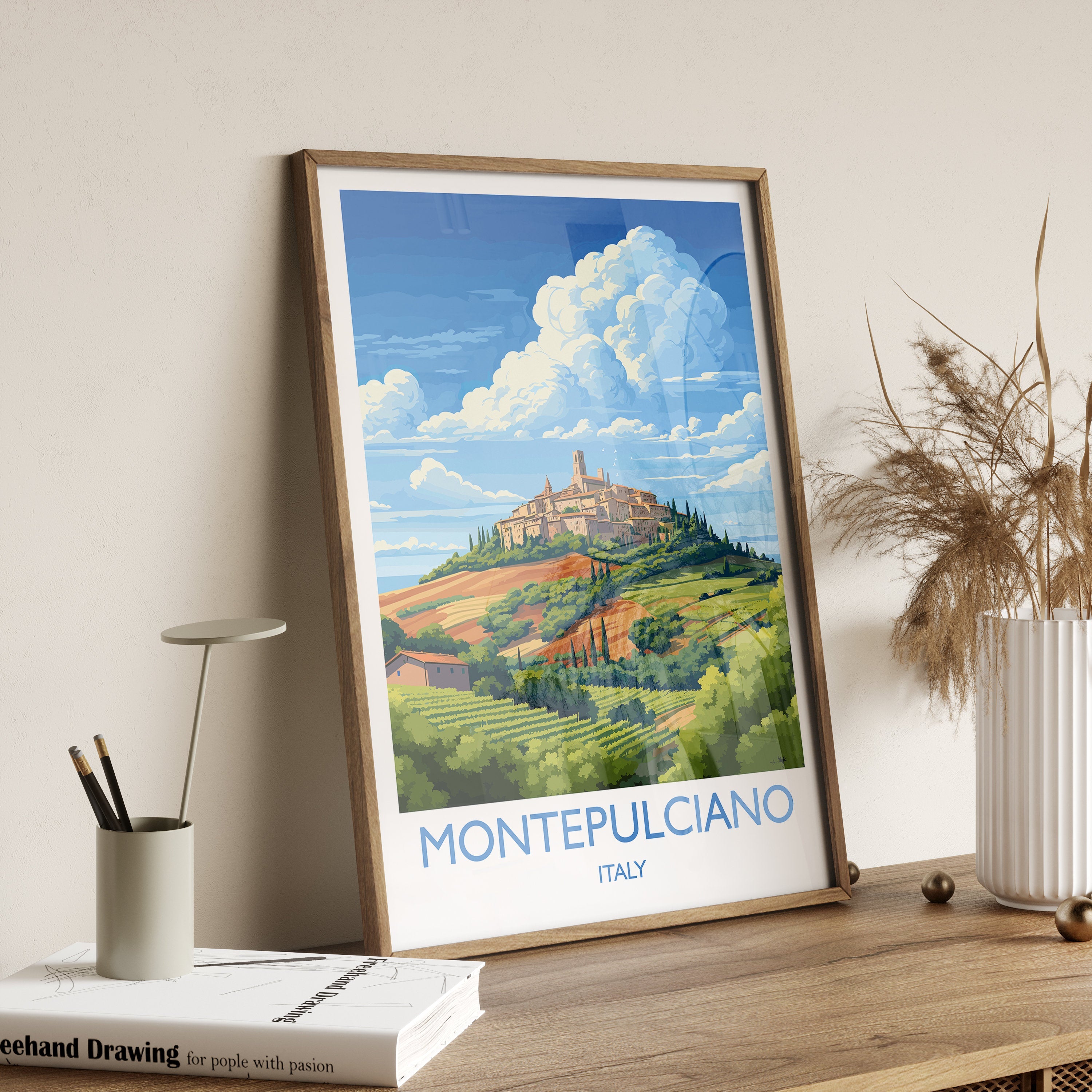 Montepulciano Travel Print Wall Art, Travel Poster of Montepulciano, Montepulciano Art Lovers Gift, Italy, Italy Art Gift NQ Media Designs