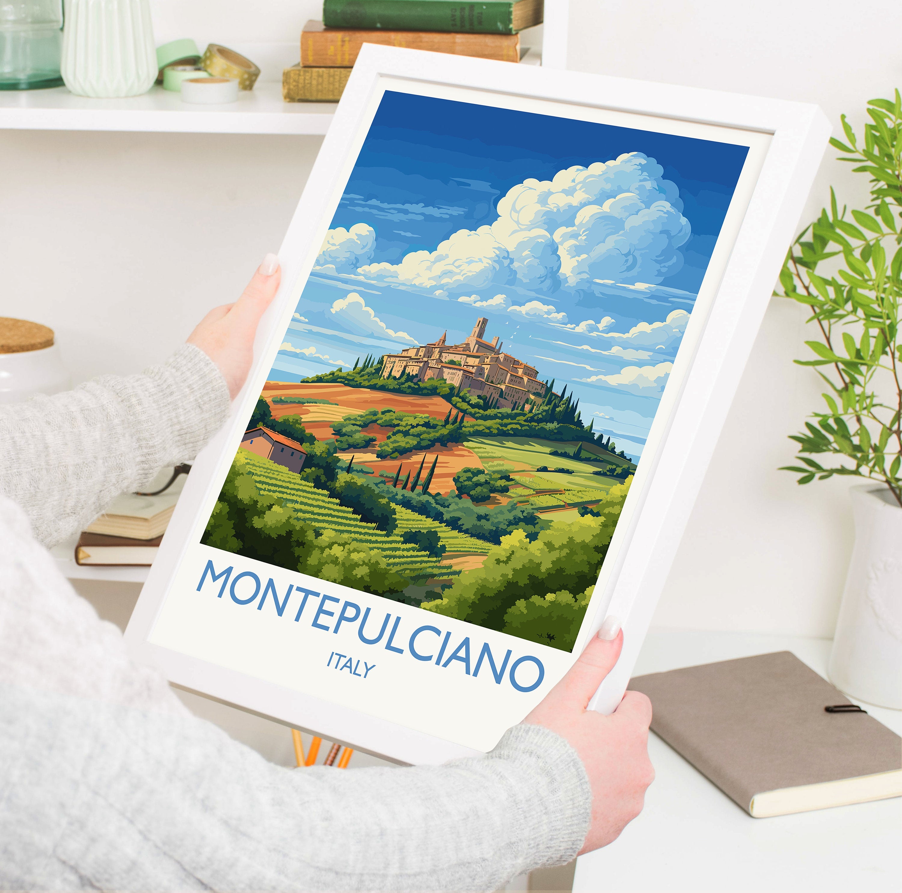 Montepulciano Travel Print Wall Art, Travel Poster of Montepulciano, Montepulciano Art Lovers Gift, Italy, Italy Art Gift NQ Media Designs