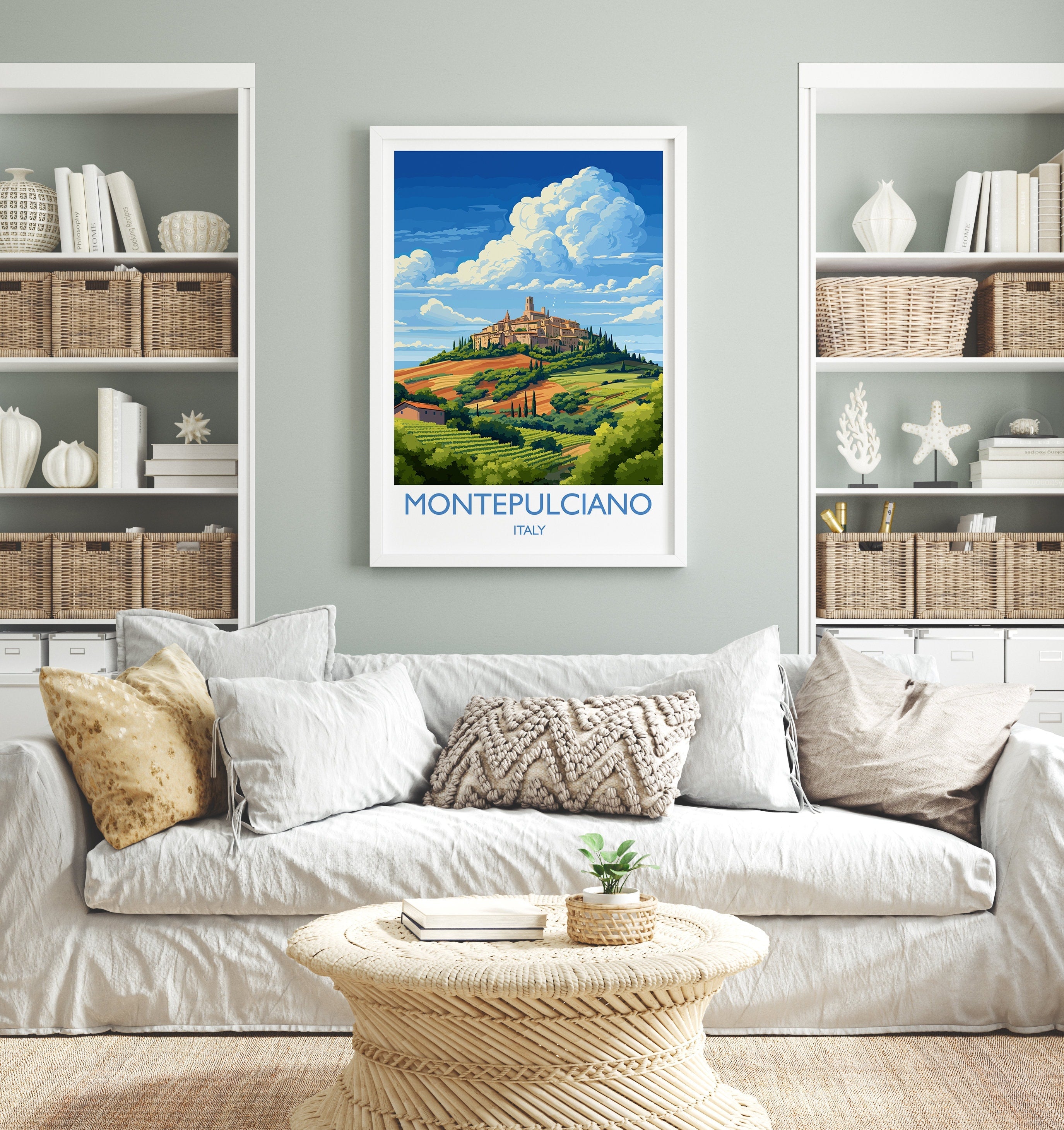 Montepulciano Travel Print Wall Art, Travel Poster of Montepulciano, Montepulciano Art Lovers Gift, Italy, Italy Art Gift NQ Media Designs
