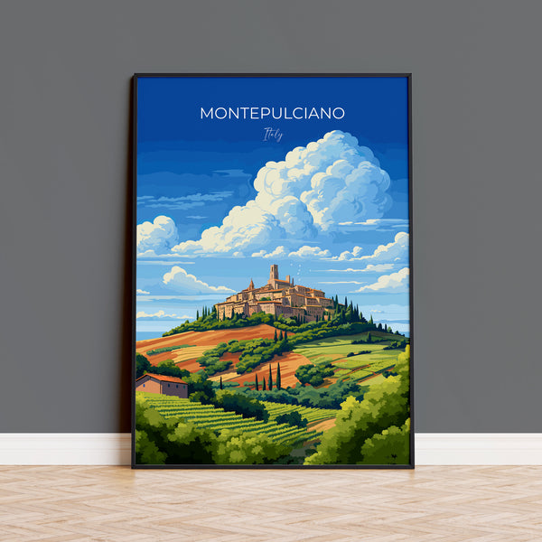 Montepulciano Travel Poster Wall Art, Travel Print of Montepulciano, Montepulciano Art Lovers Gift, Italy, Italy Art Gift