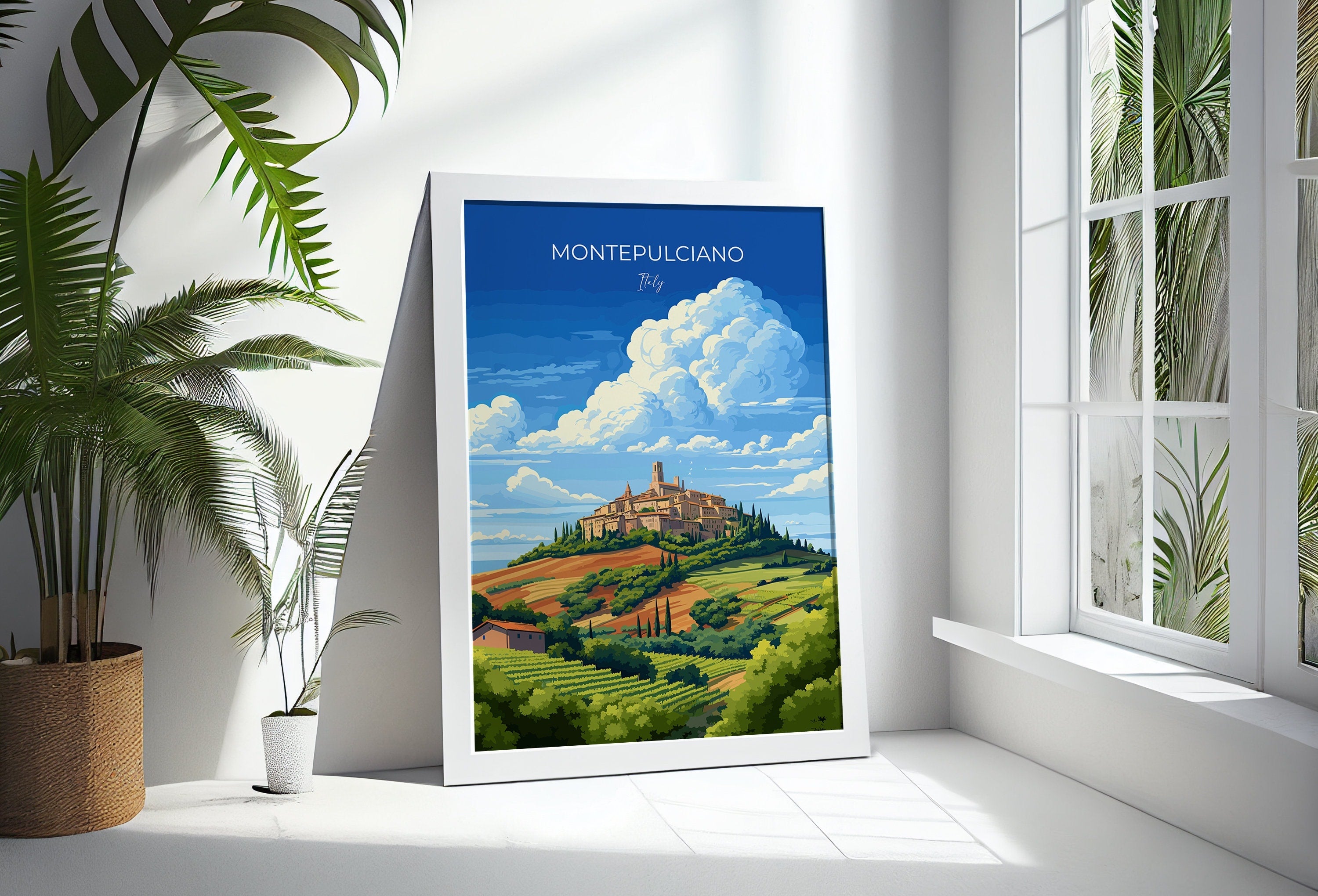 Montepulciano Travel Poster Wall Art, Travel Print of Montepulciano, Montepulciano Art Lovers Gift, Italy, Italy Art Gift NQ Media Designs