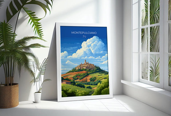 Montepulciano Travel Poster Wall Art, Travel Print of Montepulciano, Montepulciano Art Lovers Gift, Italy, Italy Art Gift