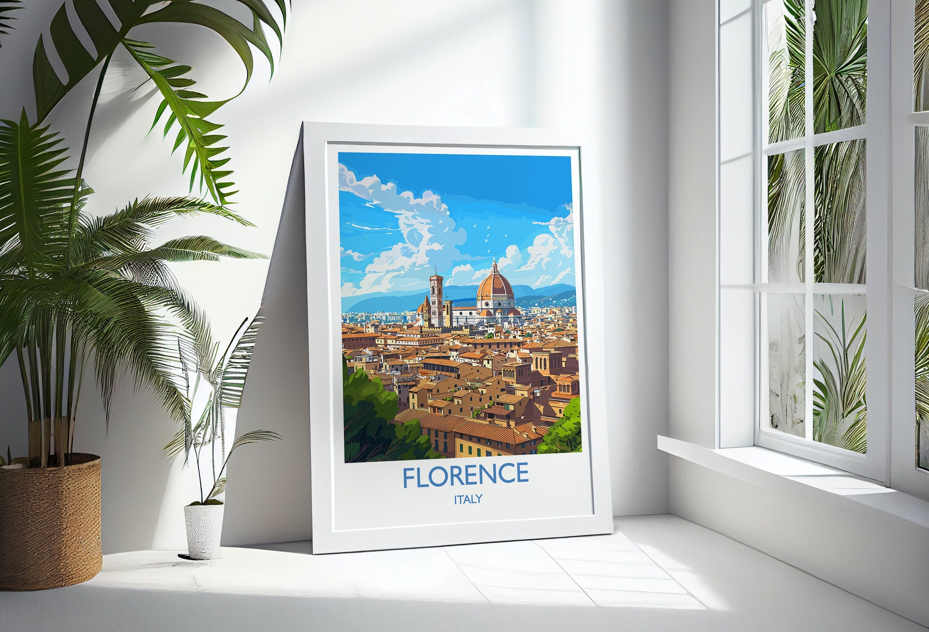 Florence Travel Print Wall Art, Travel Poster of Florence, Florence Art Lovers Gift, Italy, Italy Art Gift NQ Media Designs
