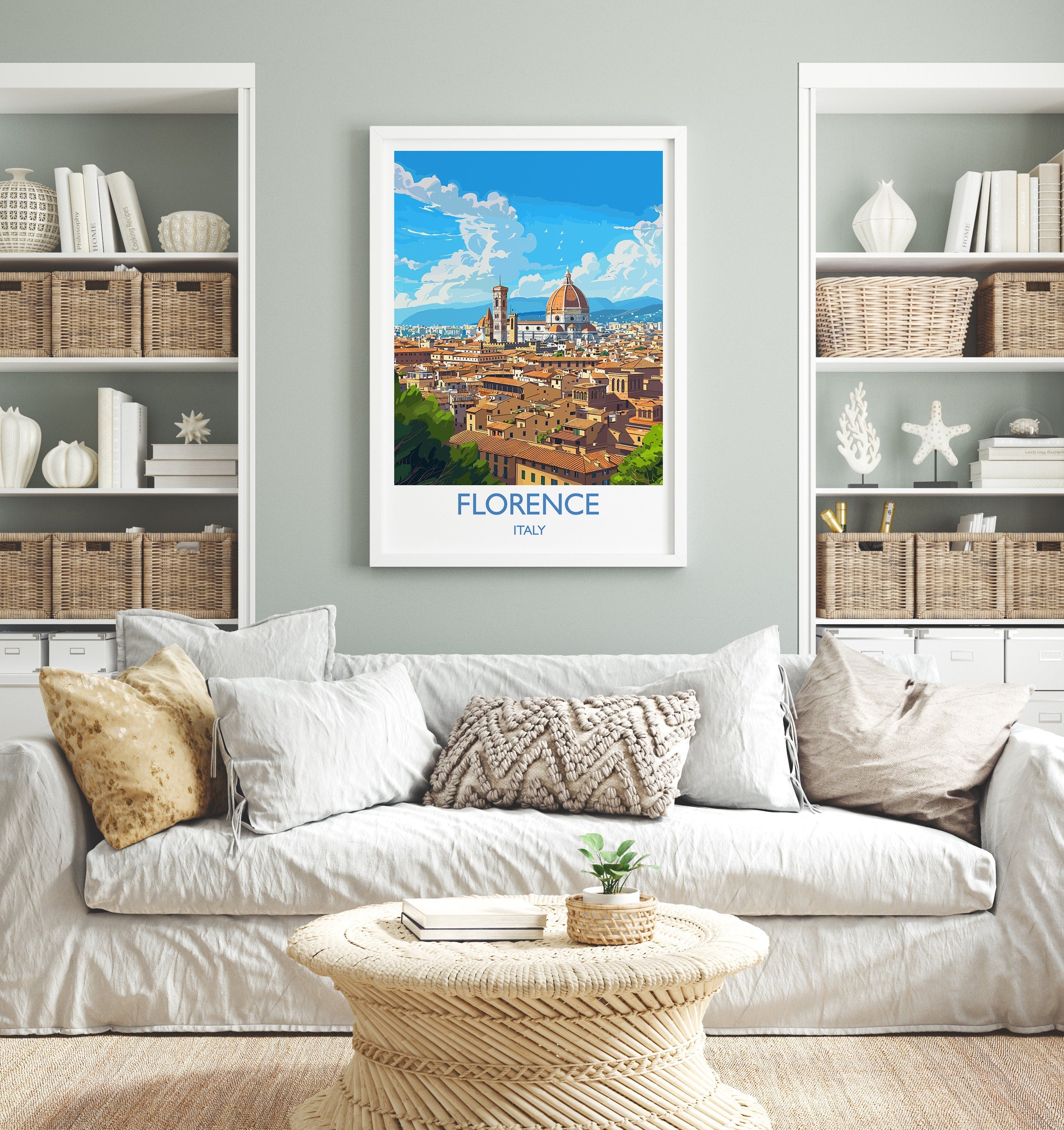 Florence Travel Print Wall Art, Travel Poster of Florence, Florence Art Lovers Gift, Italy, Italy Art Gift NQ Media Designs