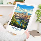 Florence Travel Print Wall Art, Travel Poster of Florence, Florence Art Lovers Gift, Italy, Italy Art Gift NQ Media Designs