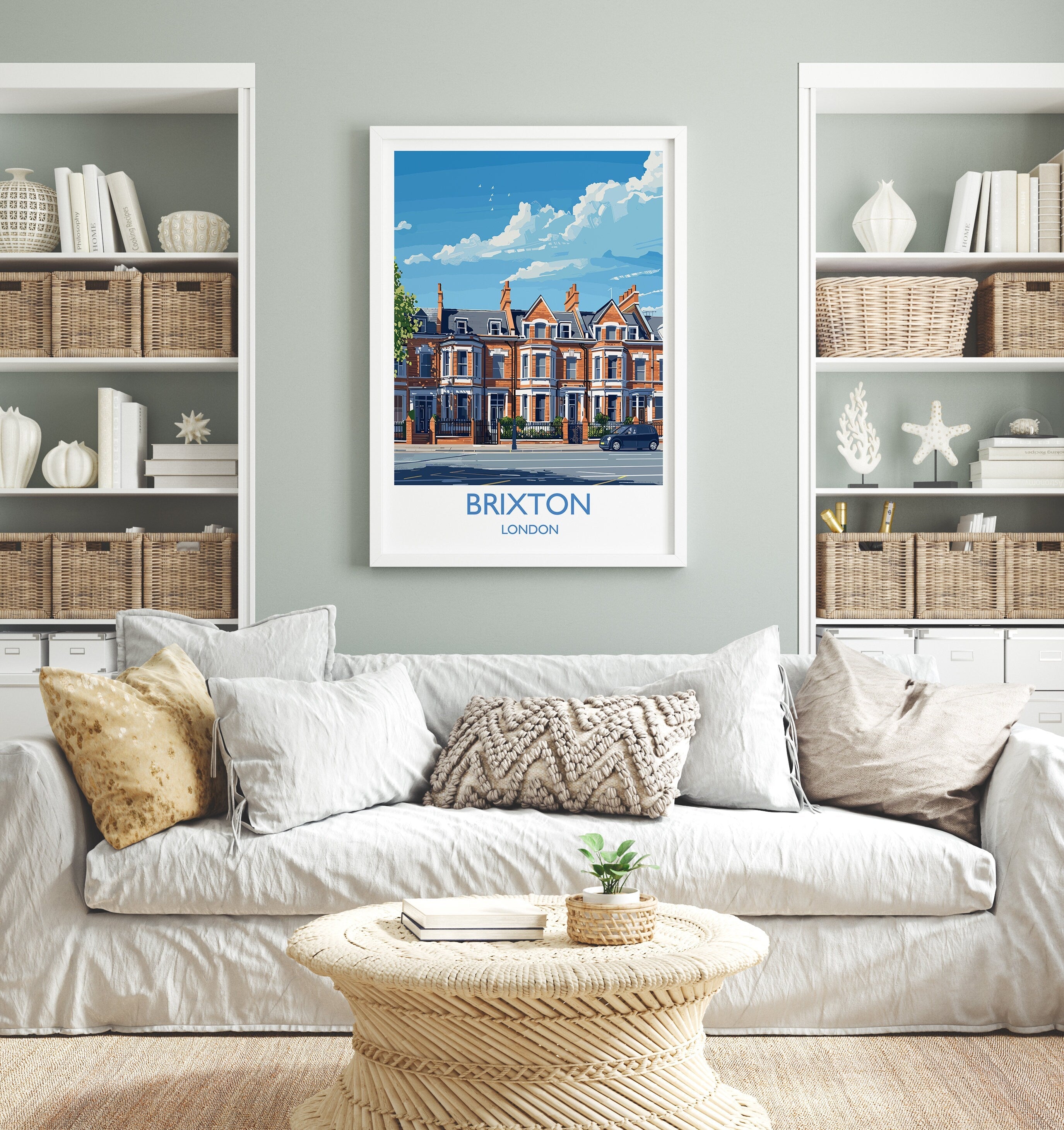 Brixton Travel Poster, Travel Print of Brixton, London Poster, Brixton Art Gift, London Art Lovers UK Travel Gift NQ Media Designs