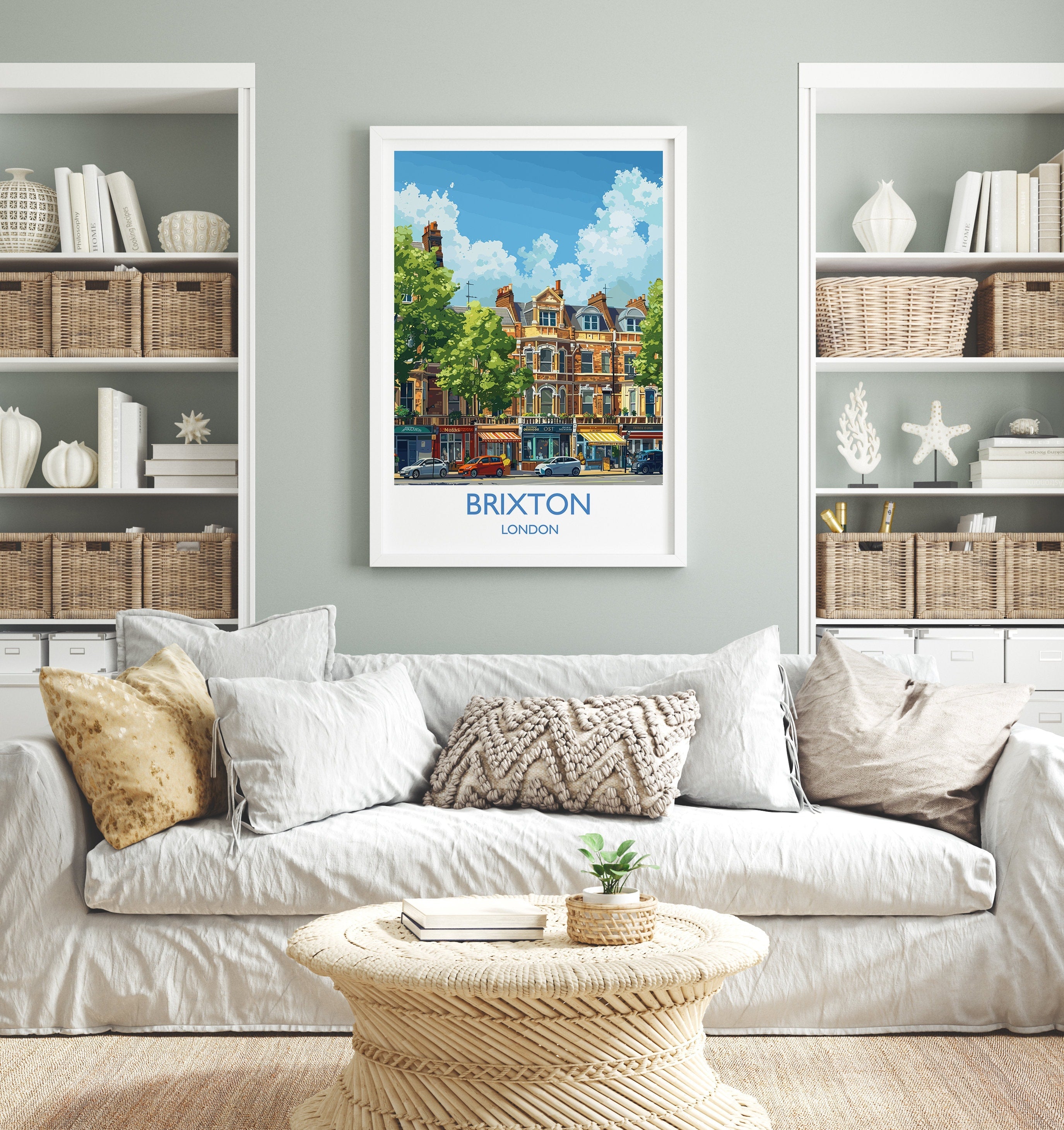 Brixton Travel Print, Travel Poster of Brixton, London Poster, Brixton Art Gift, London Art Lovers UK Travel Gift NQ Media Designs
