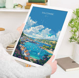 Salcombe Travel Poster, Travel Print of Salcombe, England, Devon Art, Salcombe Art Lovers Gift, Wall Art Print NQ Media Designs