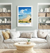 Woolacombe Travel Poster Wall Art, Travel Print of Woolacombe,England, Devon Art Lovers Gift, Travel Art Gift NQ Media Designs
