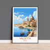 Valletta Travel Print Wall Art, Travel Poster of Valletta, Malta, Valletta Art, Valletta Art Lovers Gift, Malta Art Gift