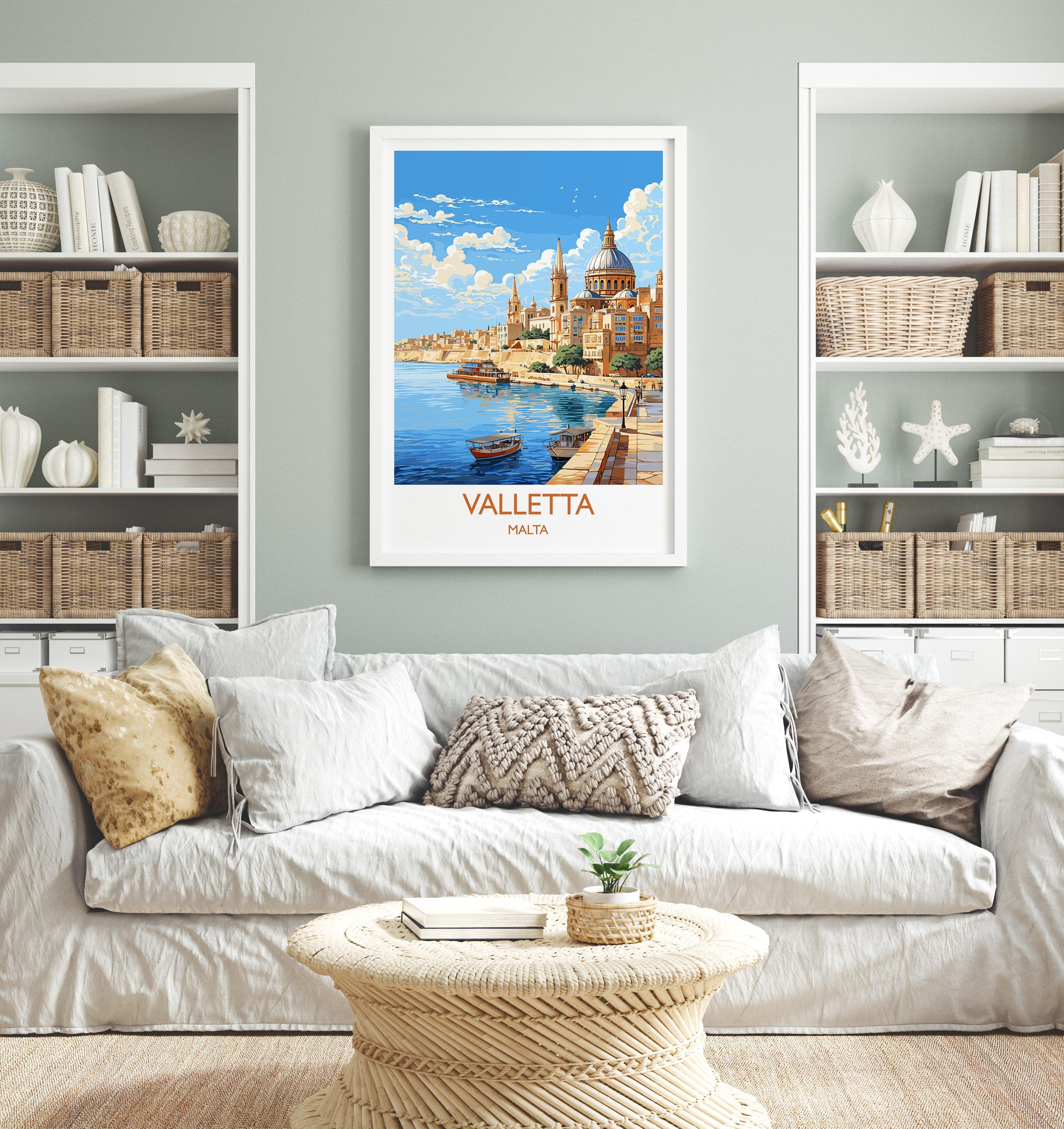 Valletta Travel Print Wall Art, Travel Poster of Valletta, Malta, Valletta Art, Valletta Art Lovers Gift, Malta Art Gift NQ Media Designs
