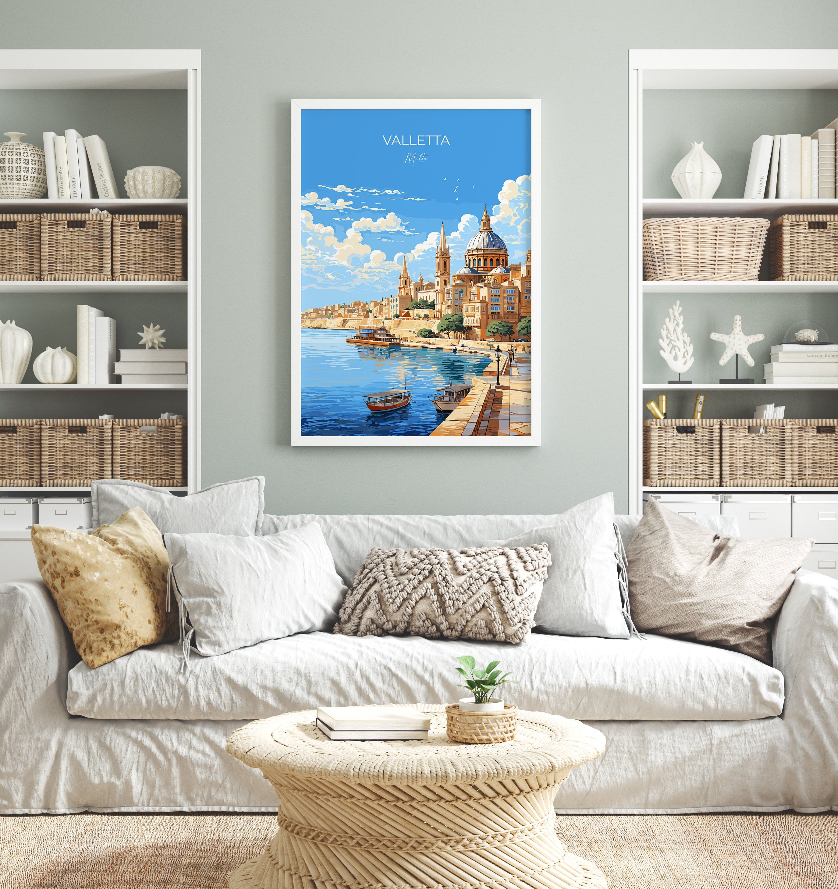 Valletta Travel Poster Wall Art, Travel Print of Valletta, Malta, Valletta Art, Valletta Art Lovers Gift, Malta Art Gift NQ Media Designs