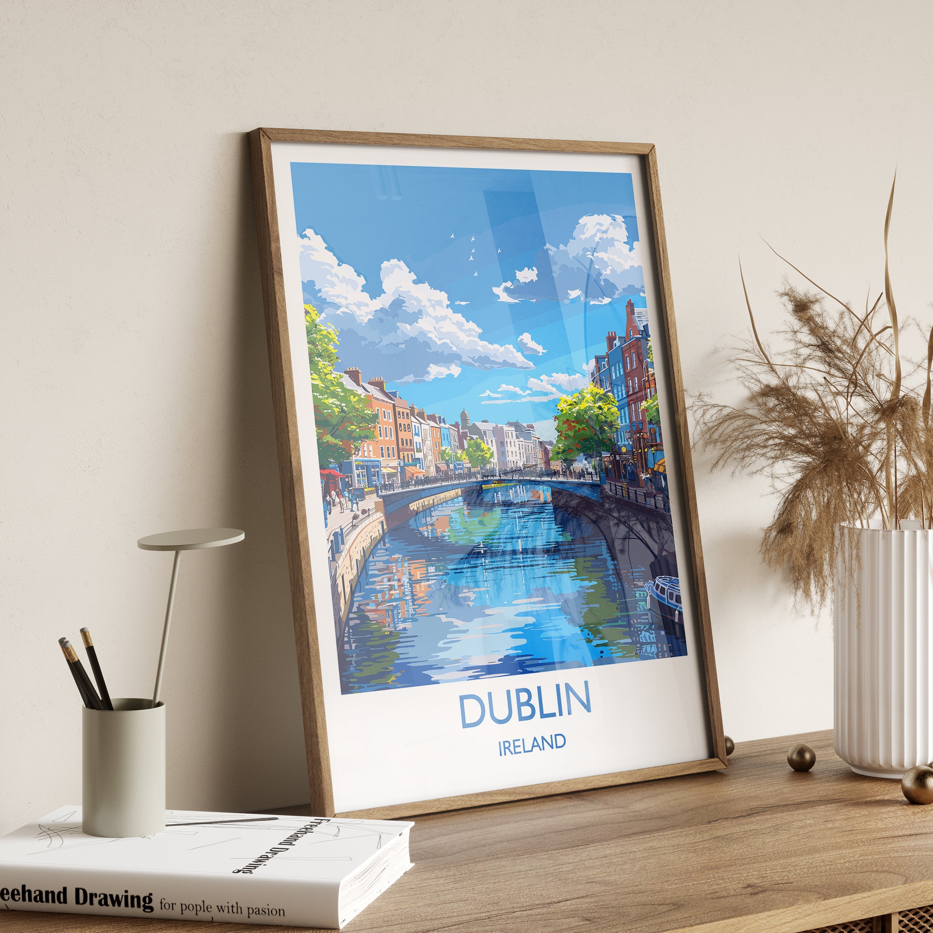 Dublin Poster Wall Art, Travel Print of Dublin, Ireland, Dublin Art Lovers Gift, Travel Wall Decor Gift NQ Media Designs