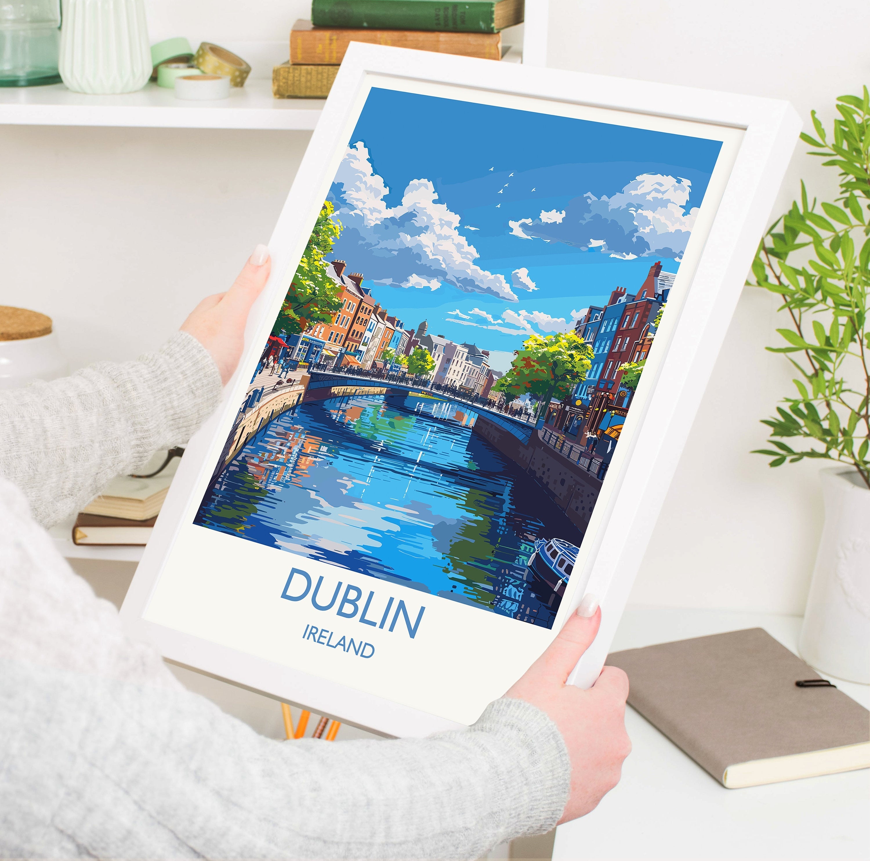 Dublin Poster Wall Art, Travel Print of Dublin, Ireland, Dublin Art Lovers Gift, Travel Wall Decor Gift NQ Media Designs