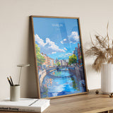 Dublin Print Wall Art, Travel Poster of Dublin, Ireland, Dublin Art Lovers Gift, Travel Wall Decor Gift NQ Media Designs