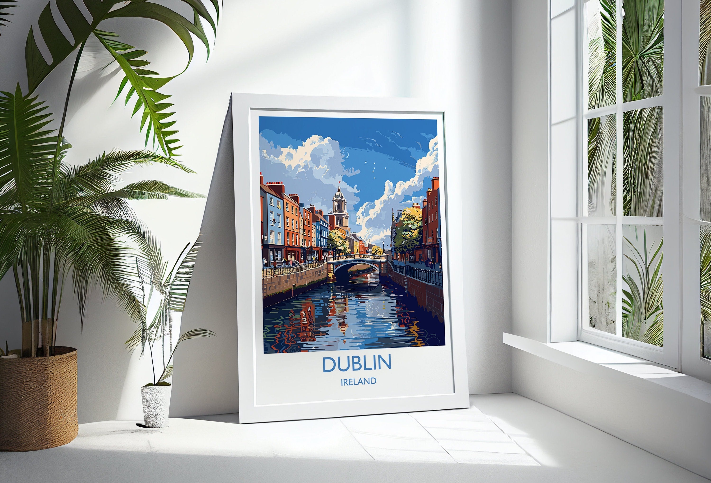 Dublin Poster Wall Art, Travel Print of Dublin, Ireland, Dublin Art Lovers Gift, Travel Wall Decor Gift NQ Media Designs