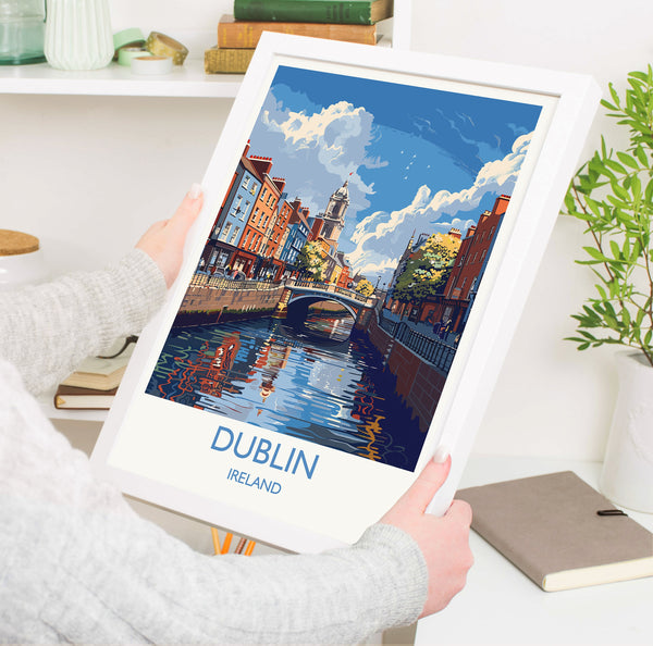 Dublin Poster Wall Art, Travel Print of Dublin, Ireland, Dublin Art Lovers Gift, Travel Wall Decor Gift