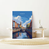 Dublin Print Wall Art, Travel Poster of Dublin, Ireland, Dublin Art Lovers Gift, Travel Wall Decor Gift NQ Media Designs