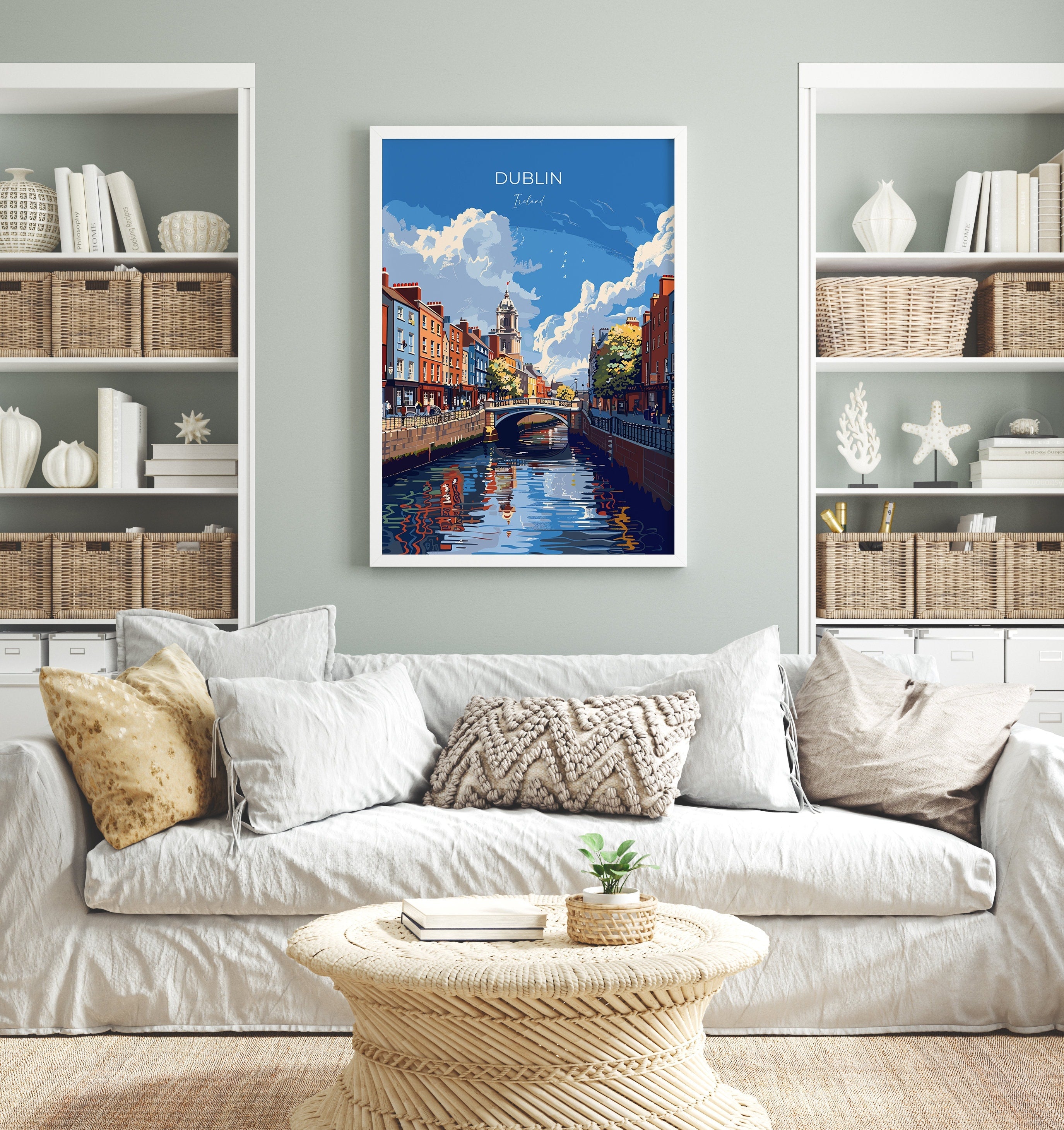 Dublin Print Wall Art, Travel Poster of Dublin, Ireland, Dublin Art Lovers Gift, Travel Wall Decor Gift NQ Media Designs