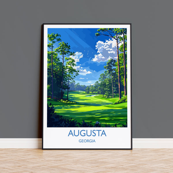 Augusta National Travel Print, Travel Poster of Augusta National Golf Course, Masters Poster, Augusta National Art Lovers Gift, USA Gift