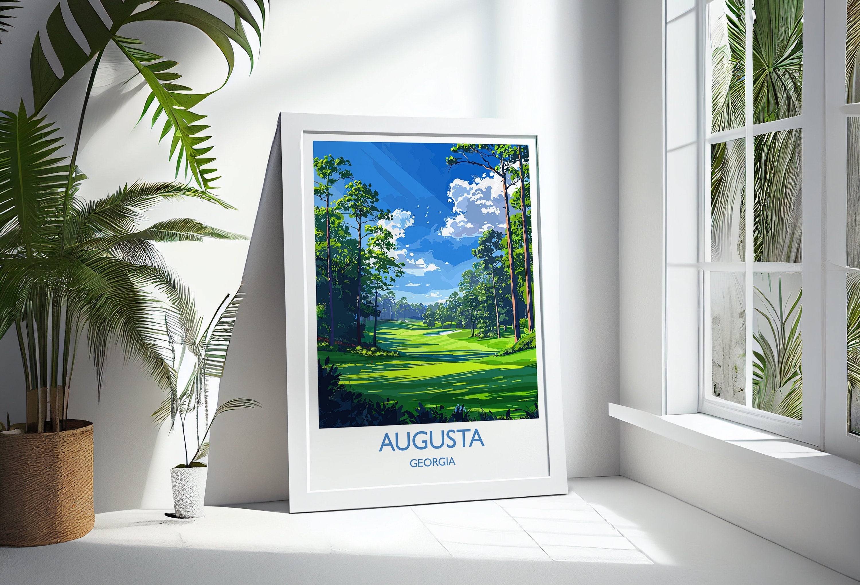 Augusta National Travel Print, Travel Poster of Augusta National Golf Course, Masters Poster, Augusta National Art Lovers Gift, USA Gift NQ Media Designs