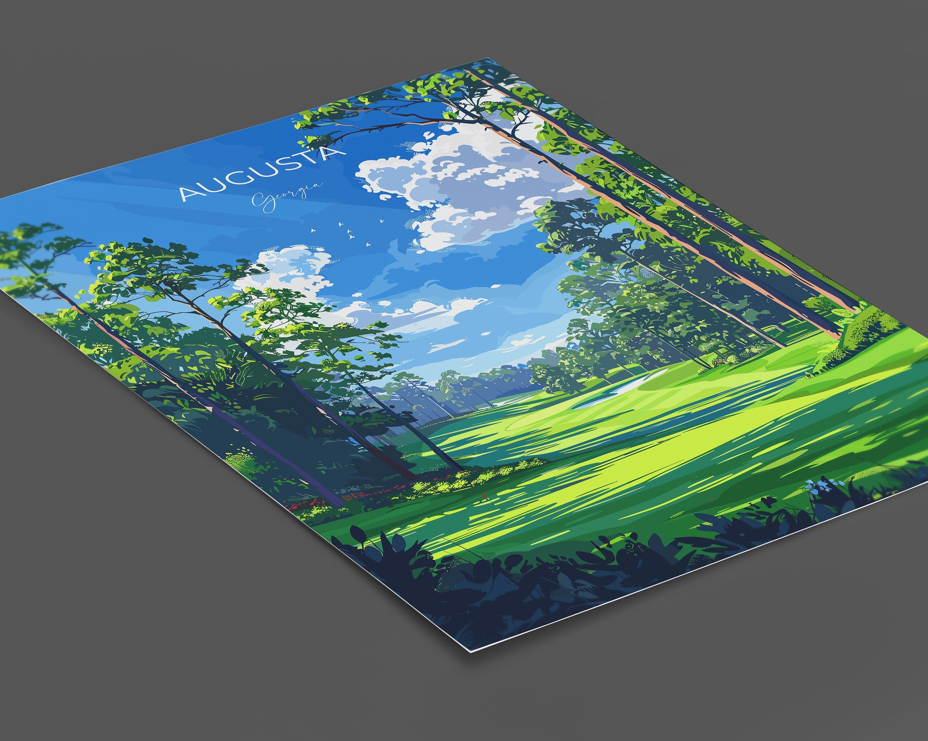 Augusta National Travel Poster, Travel Print of Augusta National Golf Course, Masters Poster, Augusta National Art Lovers Gift, USA Gift NQ Media Designs