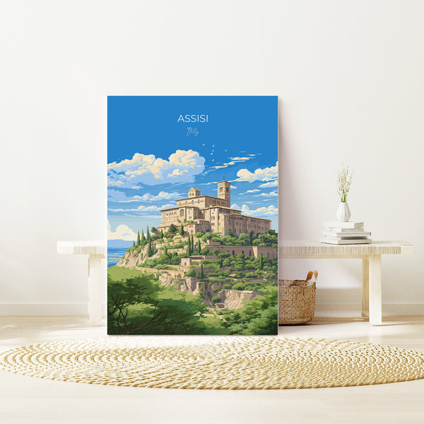 Assisi Travel Print, Travel Poster of Assisi , Italy, AssisiArt Lovers Gift, Wall Art Print