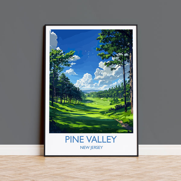 Pine Valley Travel Print, Travel Poster of Pine Valley Golf Course, Pine Valley Art Lovers Gift, New Jersey USA art, Birthday Gift