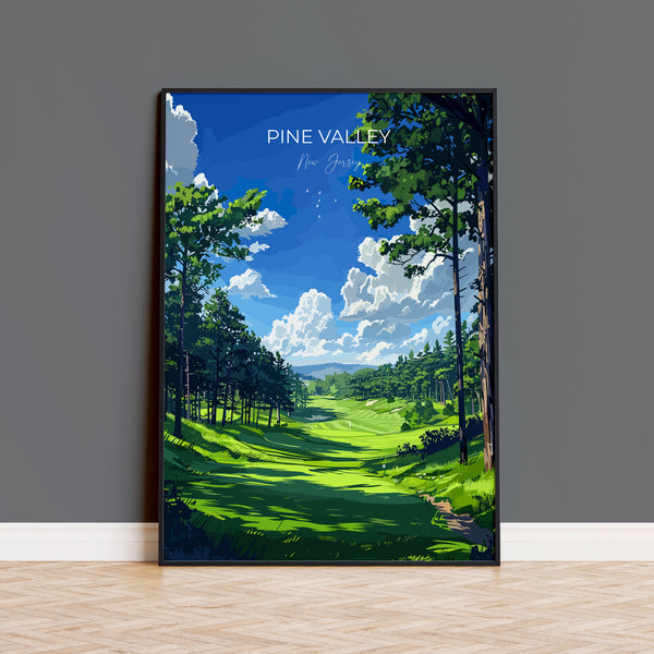Pine Valley Travel Poster, Travel Print of Pine Valley Golf Course, Pine Valley Art Lovers Gift, New Jersey USA art, Birthday Gift