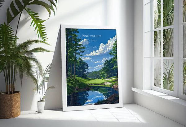 Pine Valley Travel Poster, Travel Print of Pine Valley Golf Course, Pine Valley Art Lovers Gift, New Jersey USA art, Wedding Gift