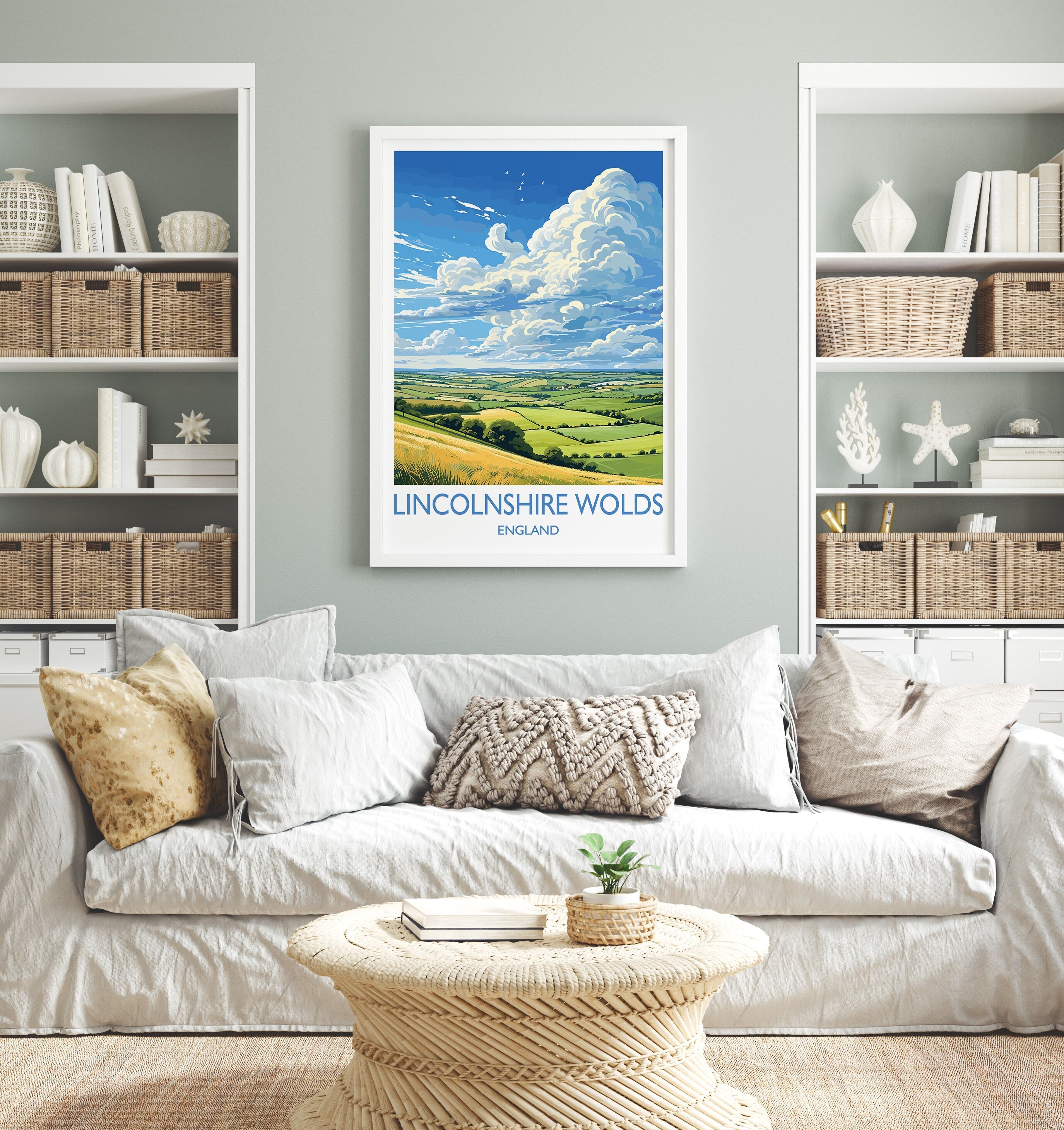 Lincolnshire Wolds Travel Poster Wall Art, Travel Print of Lincolnshire Wolds, England, Lincolnshire Art Lovers Gift, Travel Art Gift NQ Media Designs