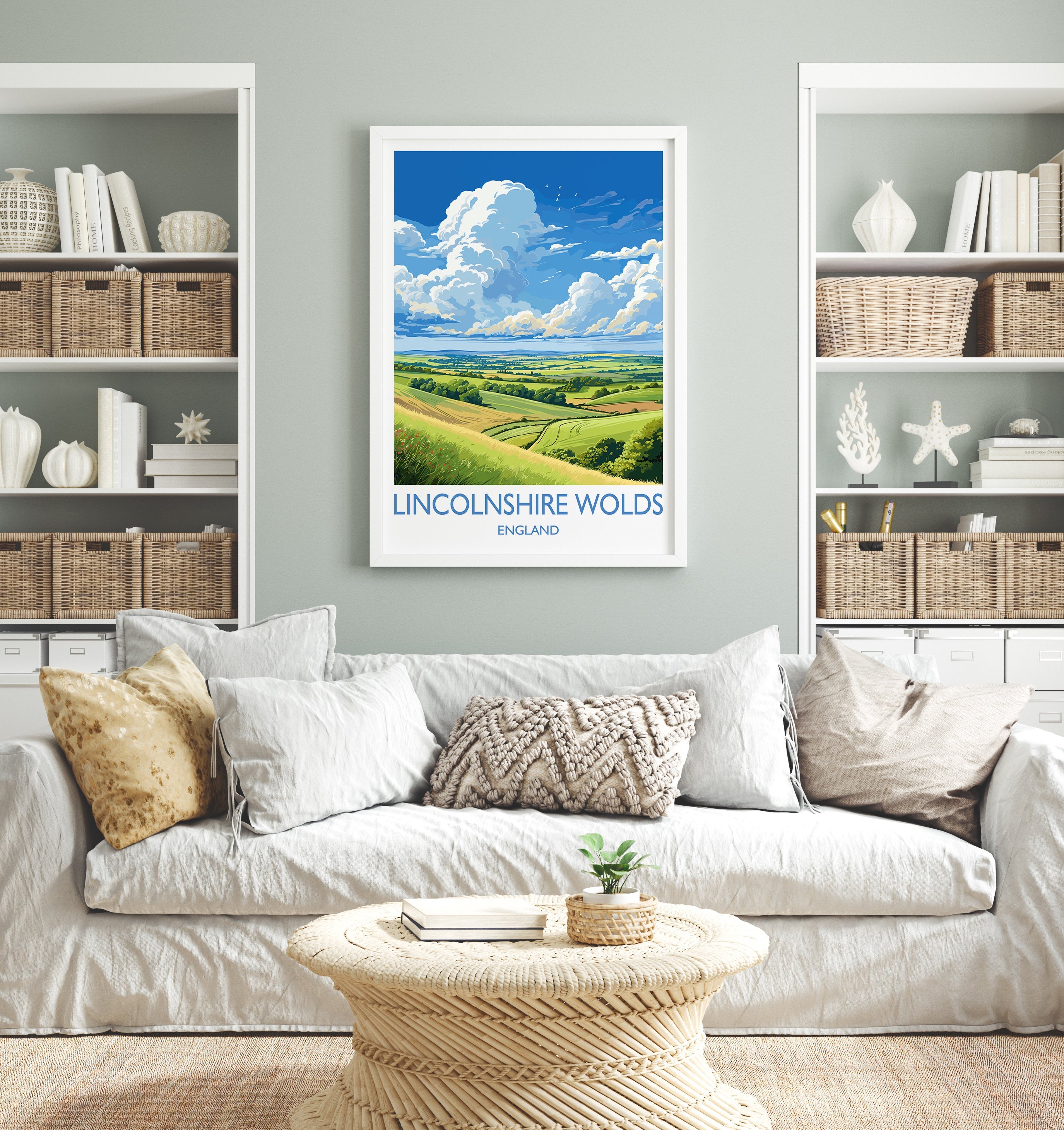 Lincolnshire Wolds Travel Poster Wall Art, Travel Print of Lincolnshire Wolds, England, Lincolnshire Art Lovers Gift, Travel Art Gift NQ Media Designs