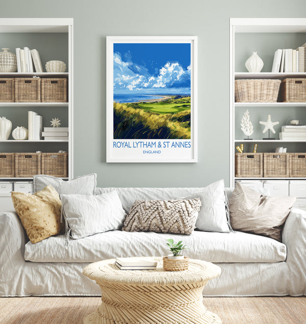 Royal Lytham & St Annes Travel Print, Travel Poster of Royal Lytham Golf Course, Royal Lytham Art Lovers Gift, Birthday Gift