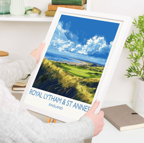 Royal Lytham & St Annes Travel Print, Travel Poster of Royal Lytham Golf Course, Royal Lytham Art Lovers Gift, Birthday Gift