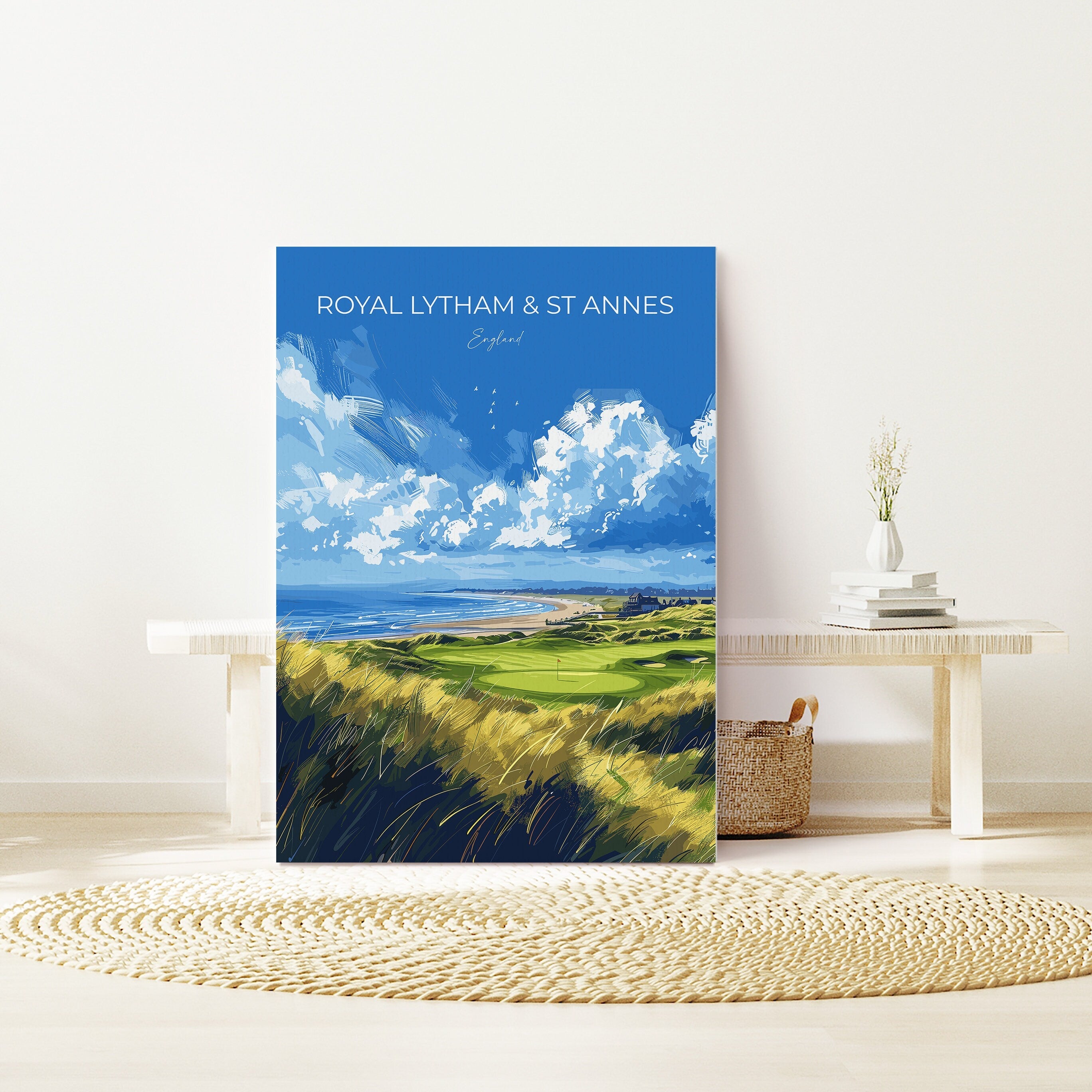 Royal Lytham & St Annes Travel Poster, Travel Print of Royal Lytham Golf Course, Royal Lytham Art Lovers Gift, Birthday Gift NQ Media Designs