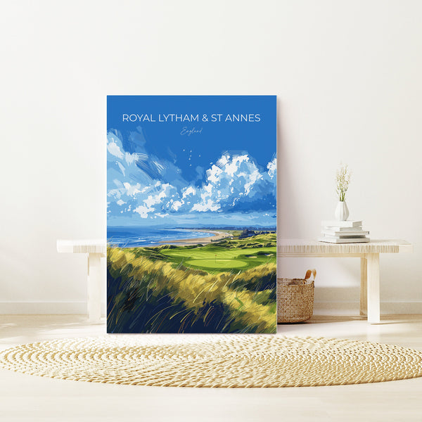 Royal Lytham & St Annes Travel Poster, Travel Print of Royal Lytham Golf Course, Royal Lytham Art Lovers Gift, Birthday Gift