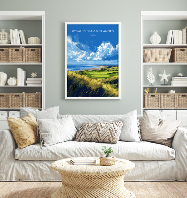 Royal Lytham & St Annes Travel Poster, Travel Print of Royal Lytham Golf Course, Royal Lytham Art Lovers Gift, Birthday Gift