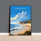 Newport Beach Travel Poster, Travel Print of Newport Beach, California, Newport Beach Art Lovers Gift, USA Gift, Wall Art Print NQ Media Designs